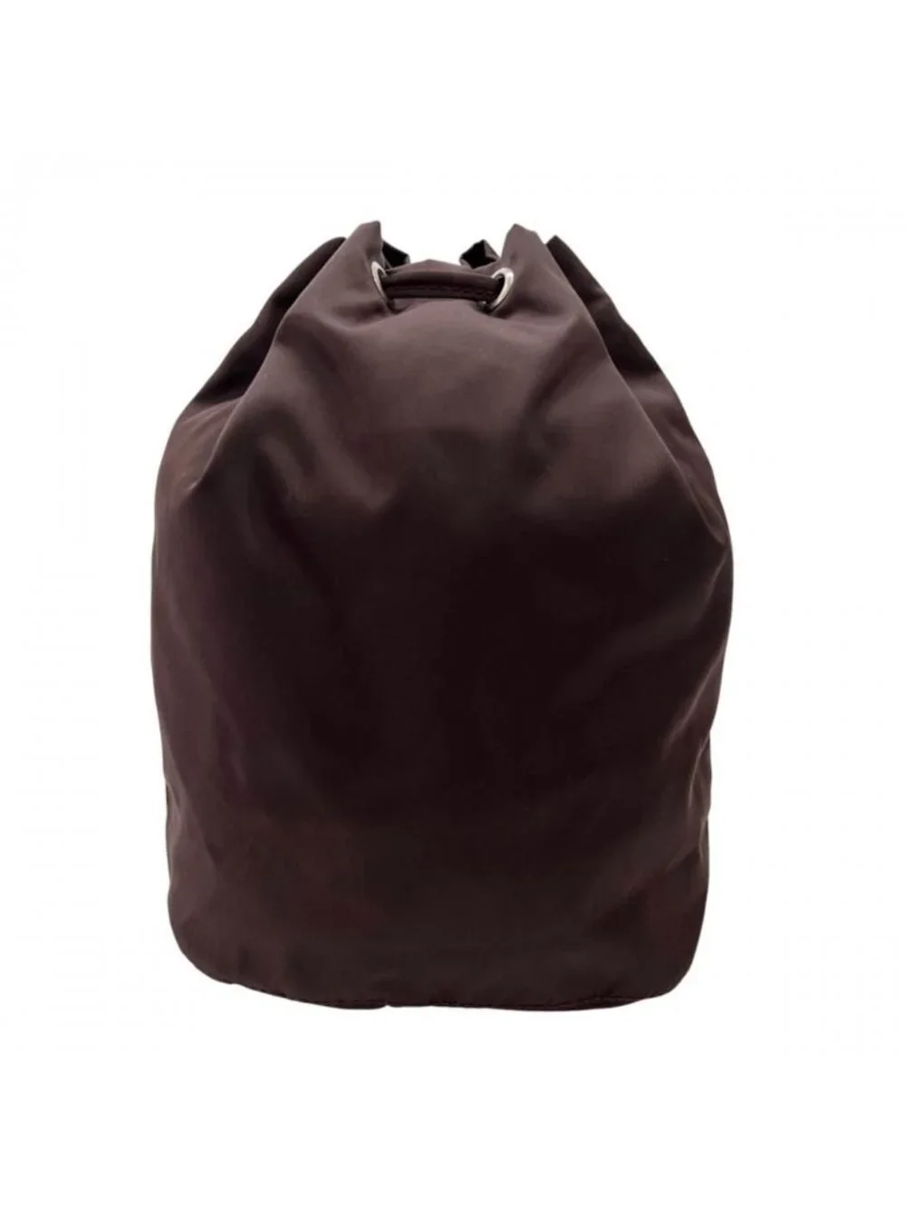 Prada Pouch Vera Triangle Logo Drawstring Nylon Burgundy Silver